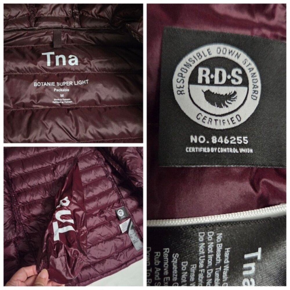 Aritzia Tna Botanie Super Light Packable Down Puffer Coat M - Picture 6 of 13